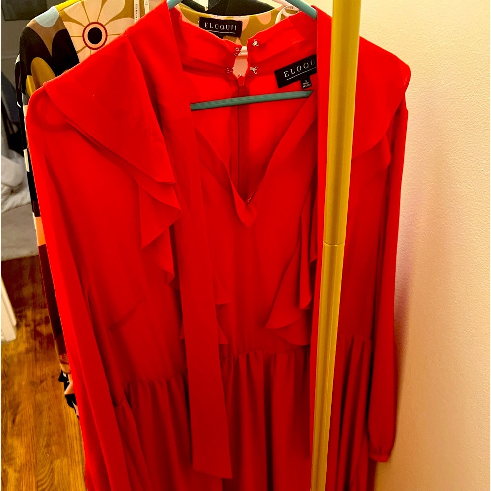 Like New Plus Size Red Ruffle Dress